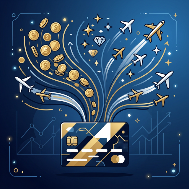 Credit card rewards comparison showing cash back, travel miles, and points