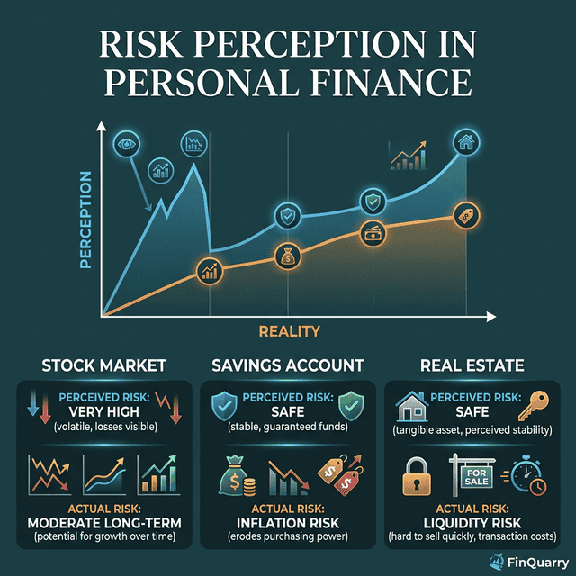 Perceived versus actual financial risk for stocks, savings accounts, and real estate